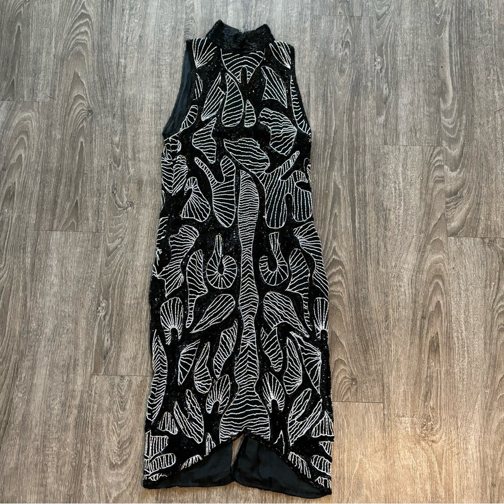 Vintage beaded and sequin midi dress